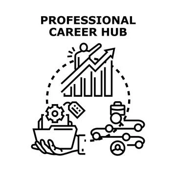 Professional career hub developing new career opportunities Stock Illustration
