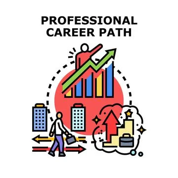 Professional career path development and business growth Illustration
