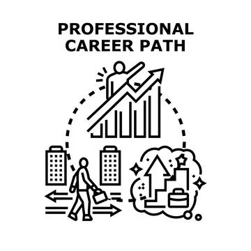 Professional career path development and business growth Stock Illustration
