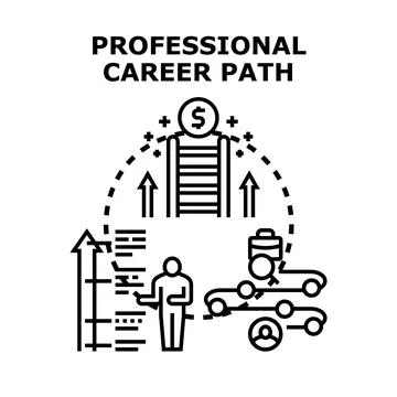 Professional career path planning and career growth strategy Stock Illustration
