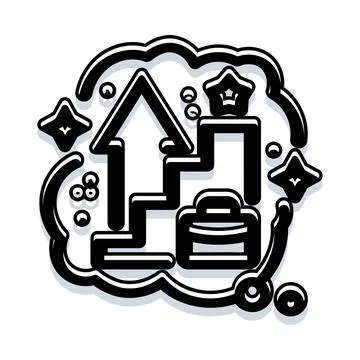 Professional career path progress and success achieving goals Illustrazione stock