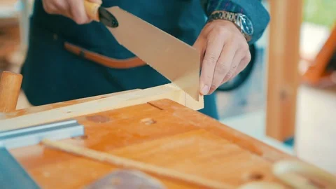 Professional carpenter working in workshop. Woodworking craftmanship concept. Stock Footage 115922522