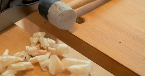 Professional carpenter working in workshop. Woodworking craftmanship concept. Stock Footage 115922949