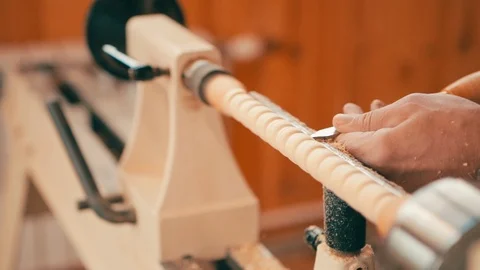 Professional carpenter working in workshop. Woodworking craftmanship concept. Stock Footage 115923857