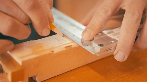 Professional carpenter working in workshop. Woodworking craftmanship concept. Stock Footage 115924102