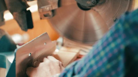 Professional carpenter working in workshop. Woodworking craftmanship concept. Video stock 115924998