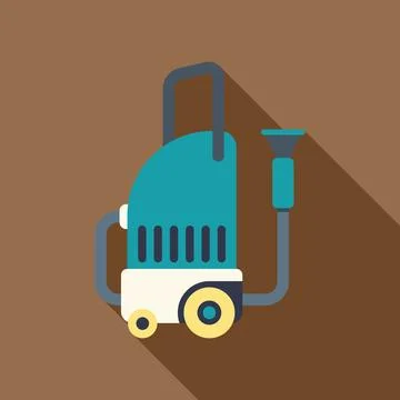 Professional carpet cleaning machine standing on a brown background Stock Illustration