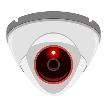 Professional CCTV Camera Isolated on White Background. Outdoor Video System イラスト素材