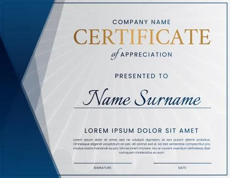 Professional Certificate Design 스톡 일러스트