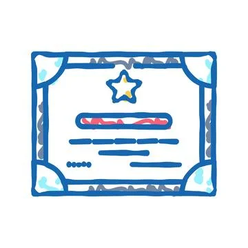 Professional certificate icon doodle illustration Stock Illustration