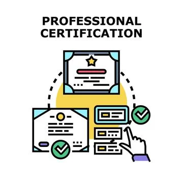 Professional certification awarding degree educational program concept 库存插图