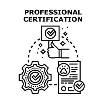 Professional certification concept gaining approval vector illustration Stock Illustration