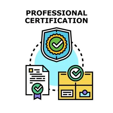 Professional certification concept with quality assurance Stock Illustration