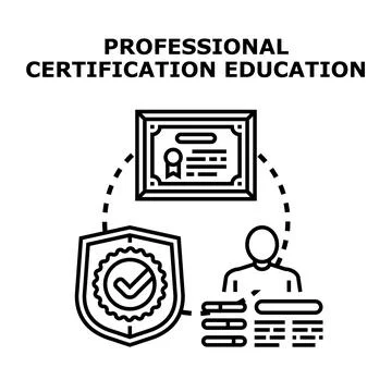 Professional certification education concept illustration icon Stock Illustration