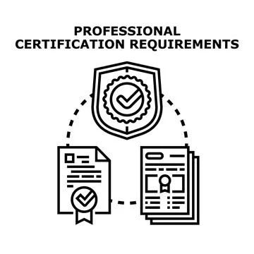 Professional certification requirements concept illustrating educational docu Stock Illustration