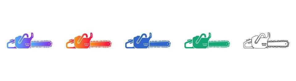 Professional Chainsaw Vector Graphics Stock Illustration