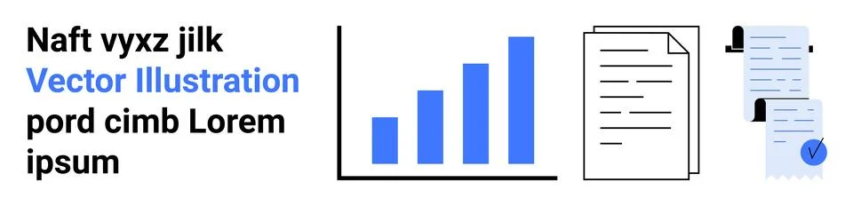 Professional Chart with Documents for Business Analytics and Reporting Illustrazione stock