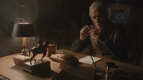 A professional checking antiques on the table Vídeo Stock 258295593