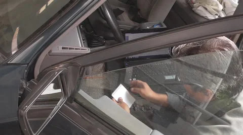 Professional checking vehicle circuits with a computer Stock Footage 54017089