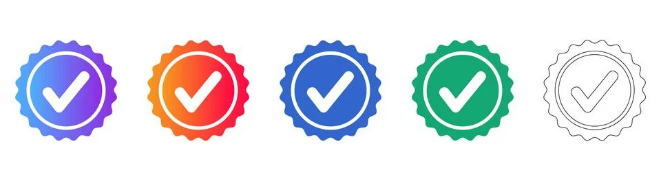 Professional Checkmark Approval Badges Illustrazione stock