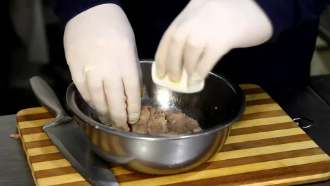 Professional chef cooking,   in restaurant 스톡 동영상 85117960