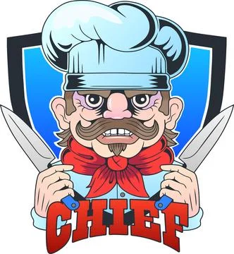 Professional chef, funny illustration Stock Illustration
