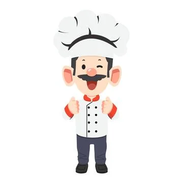 Professional Chef Giving Thumbs Up Gesture Stock Illustration