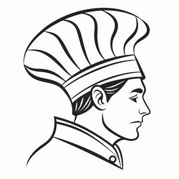 Professional Chef Hat Line Vector Illustration Stock Illustration