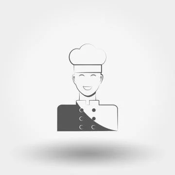 Professional chef. Icon. Flat. Stock Illustration