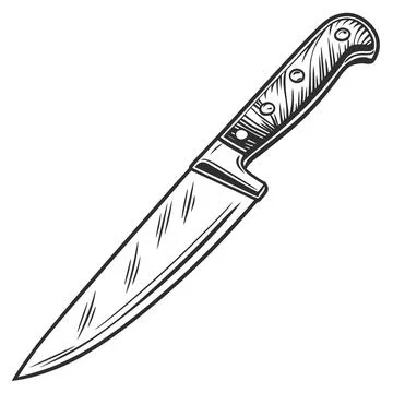 Professional Chef Knife Single Vector Icon Stock Illustration