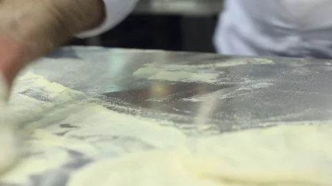 Professional chef making pizza dough Stock Footage 73425756