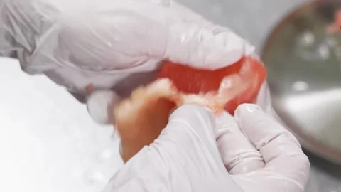 Professional Chef Preparing Fresh Red Grapefruit Slices for Dessert Pie Topping Stock Footage 337751284