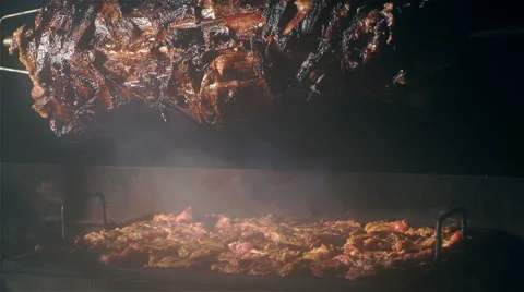 Professional Chef Preparing Roasted Lamb and Steak Stock Footage 62053267