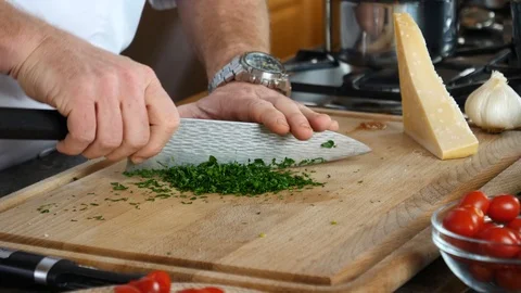 Professional Chef At Work in Kitchen Stock-Footage 88157808