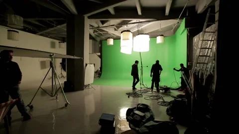 Professional Chroma Key Studio Stock Footage 127513439