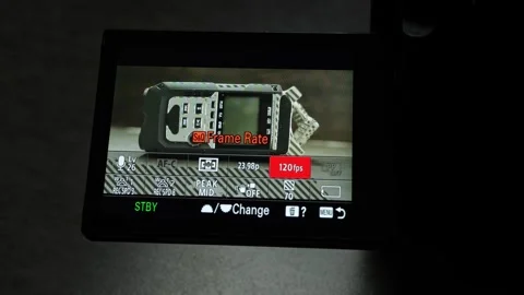 Professional cinema camera menu quick settings walkthrough 動画素材 337221994
