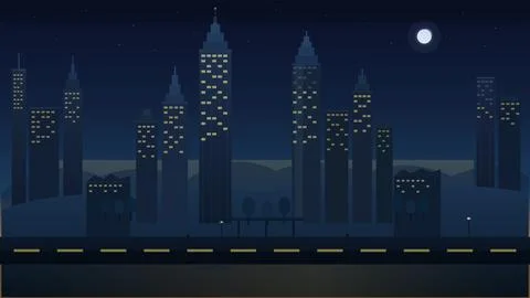 Professional City Illustration Vector Modern Urban Skyline Ilustración de archivo