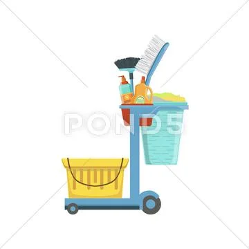 Professional Clean Up Household Equipment Set Stock Illustration