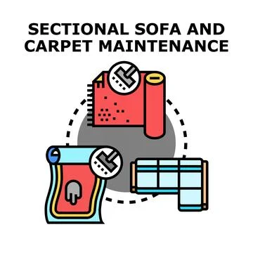 Professional cleaning and maintenance of sofa and carpet Stock Illustration