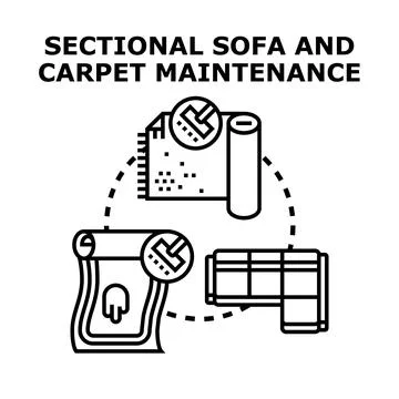 Professional cleaning and maintenance of sofa and carpet Stock Illustration