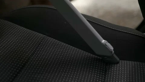Professional cleaning of the car interior. Vacuuming the chairs. Dust and dirt 스톡 동영상 202010232