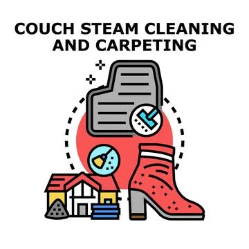 Professional cleaning services for carpets and upholstery Stockillustratie
