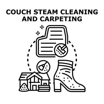 Professional cleaning services for carpets and upholstery Stockillustratie
