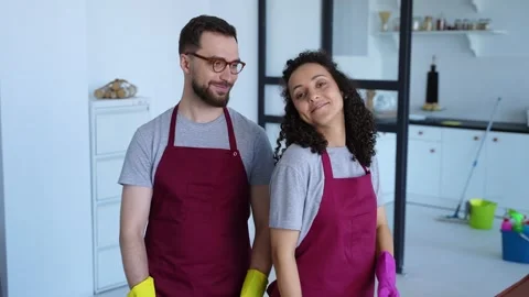 Professional cleaning team in action Stock Footage 279494734