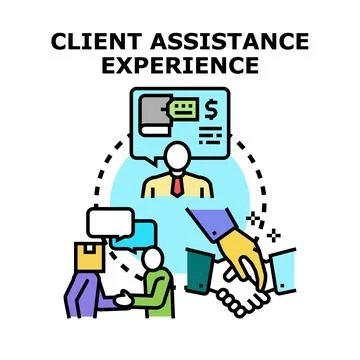 Professional client assistance service experience concept Stock Illustration
