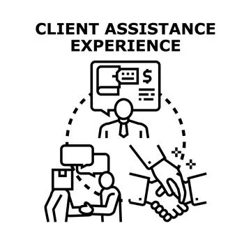 Professional client assistance service experience concept Stock Illustration