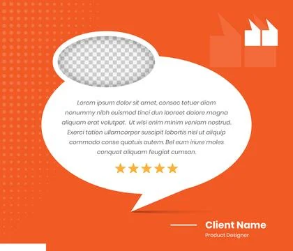 Professional client feedback or customer review social media post template Stock Illustration