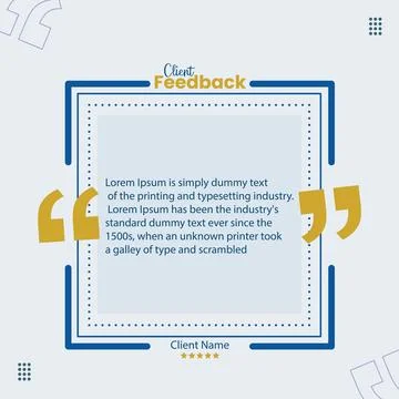 Professional Client Feedback Testimonial Template Stock Illustration