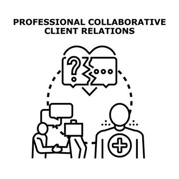 Professional client relations forming collaborative partnership Illustrazione stock