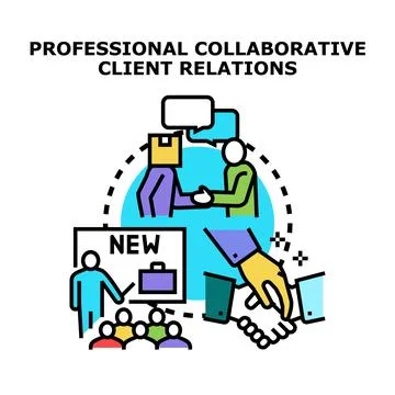 Professional client relations promoting business development Stock Illustration